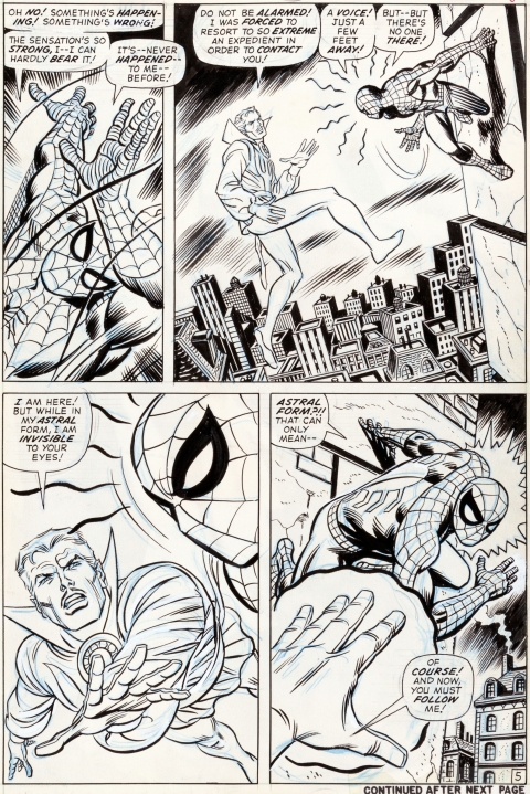 Amazing Spider-Man issue 109 page 5 by John Romita and Tony Mortellaro.  Source.