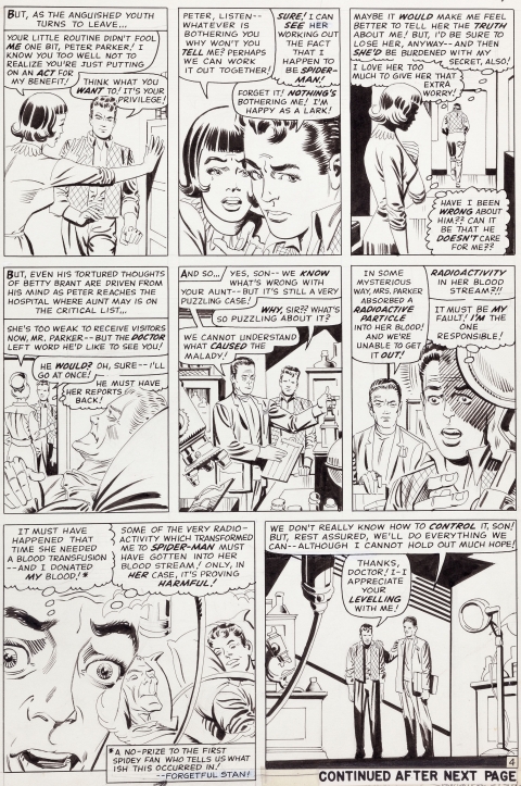 Amazing Spider-Man issue 32 page 4 by Steve Ditko.  Source.