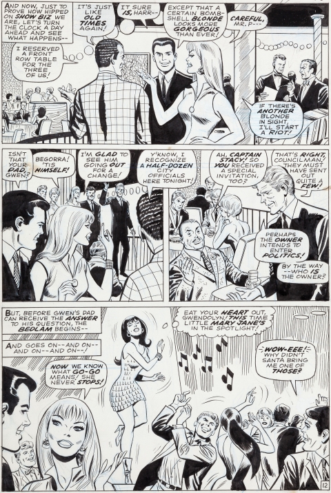 Amazing Spider-Man issue 59 page 12 by John Romita, Don Heck and Mike Esposito.  Source.