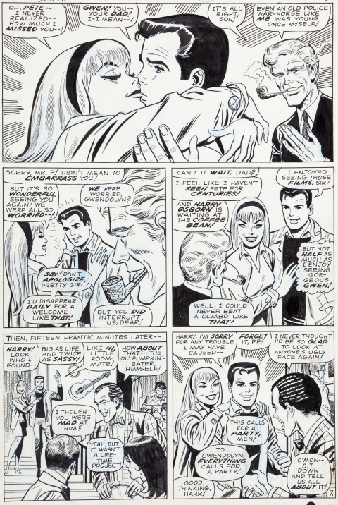 Amazing Spider-Man issue 59 page 7 by John Romita, Don Heck and Mike Esposito.  Source.