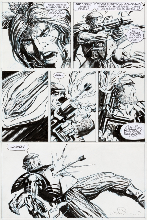 Archer & Armstrong issue 2 page 15 by Barry Windsor-Smith.  Source.