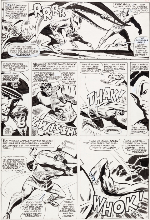 Avengers issue 40 page 17 by Don Heck and George Roussos.  Source.