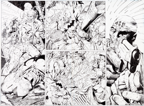 Batman issue 609 pages 2-3 by Jim Lee and Scott Williams.  Source.