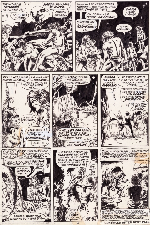 Conan The Barbarian issue 9 page 3 by Barry Windsor-Smith and Sal Buscema. Source.