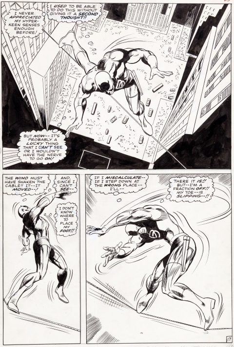 Daredevil issue 31 page 17 by Gene Colan and John Tartaglione.  Source.