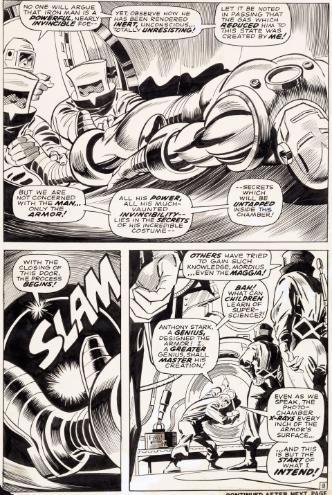 Iron Man issue 1 page 9 by Gene Colan and Johnny Craig.  Source.