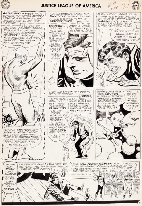 Justice League Of America issue 18 page 19 by Mike Sekowsky and Bernard Sachs.  Source.