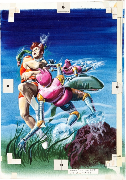 Magnus Robot Fighter issue 27 cover by George Wilson.  Source.