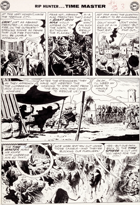 Rip Hunter Time Master issue 6 page 3 by Alex Toth.  Source.