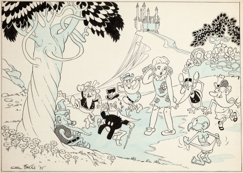 Snow White and the Seven Dwarfs by Carl Barks.  Source.