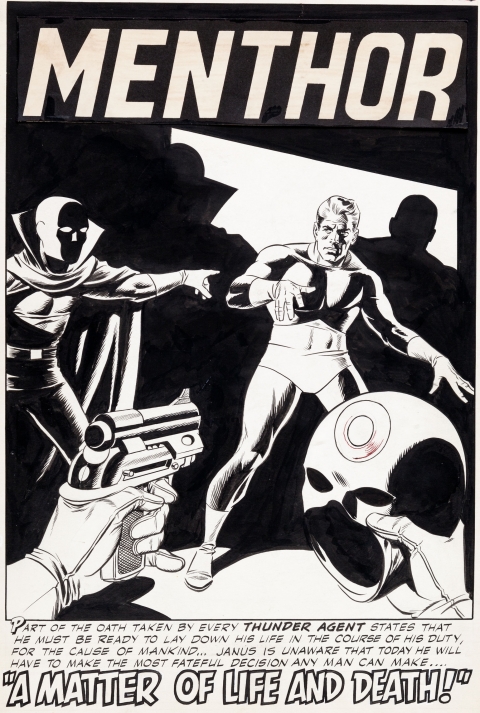 THUNDER Agents issue 7 splash by Steve Ditko and Wally Wood.  Source.