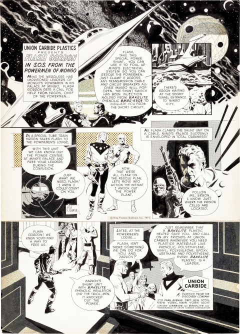 Union Carbide Flash Gordon Ad by Al Williamson.  Source.