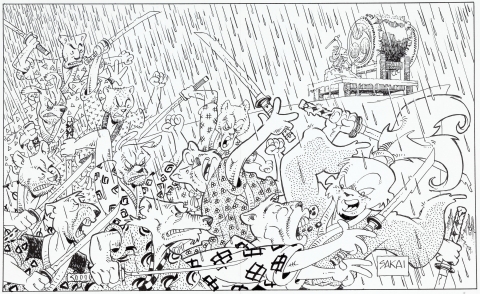 Usagi Yojimbo Trade 28 endpaper by Stan Sakai.  Source.