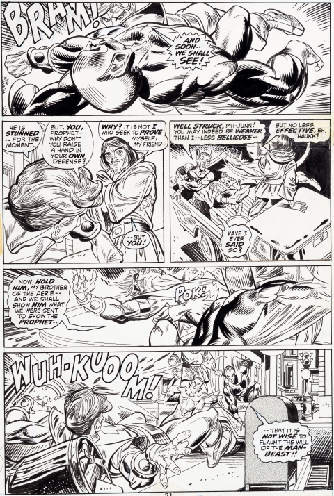 Warlock issue 1 page 21 by Gil Kane and Tom Sutton.  Source.