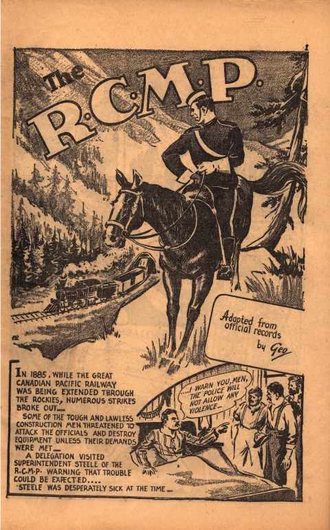 RCMP story splash by Rae from Canadian heroes Vol. 4 No. 5