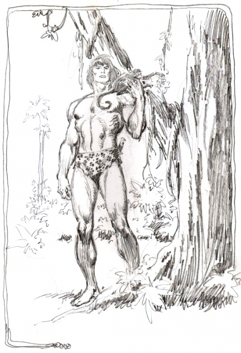 Tarzan pin-up by John Buscema