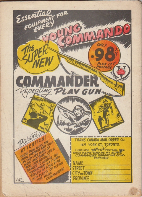 Back cover from Commando Comics No. 9