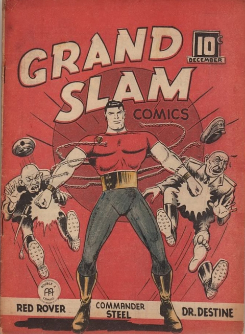 Grand Slam Comics Vol. 4 No. 1 with Commander Steel hammering Tojo and Hitler.