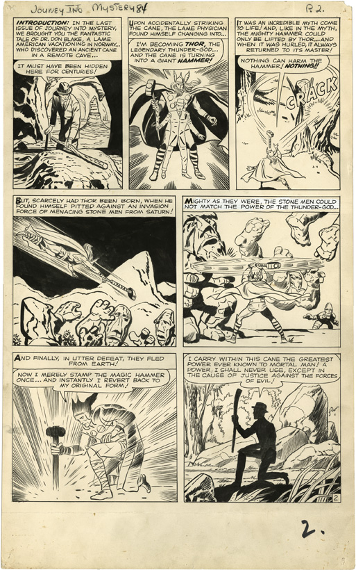 Journey Into Mystery issue 84 page 2 by Jack Kirby and Dick Ayers. Source.