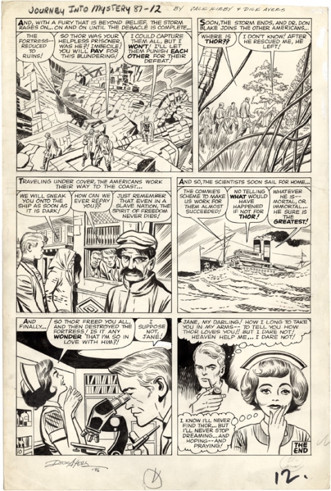 Journey Into Mystery issue 87 page 12 by Jack Kirby and Dick Ayers. Source.