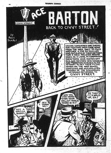 From Triumph Comics No. 29, Ace Barton returns to Civvy Street.