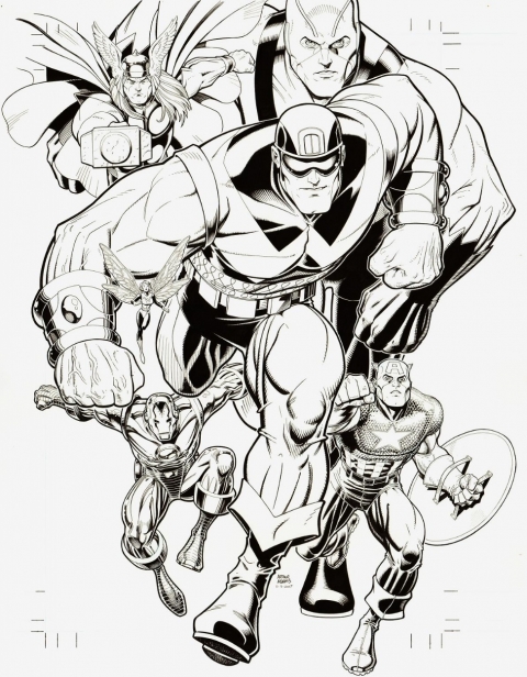 Avengers Classic issue 9 cover by Arthur Adams.  Source.