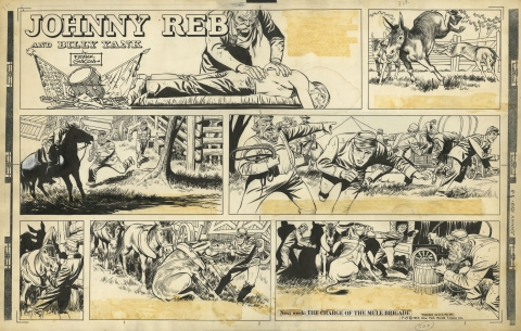 Johnny Reb Sunday 8-19-1957 by Frank Giacoia and Jack Kirby.  Source.