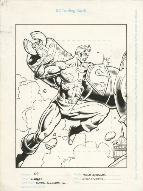 Amalgam Superman/Captain America Trading Card by Dave Gibbons and Gary Martin.  Source.