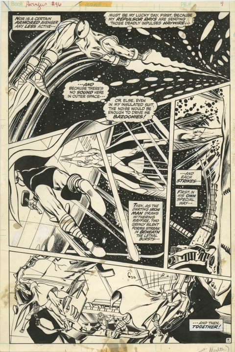 Avengers issue 96 page 7 by Neal Adams and Tom Palmer. Source.