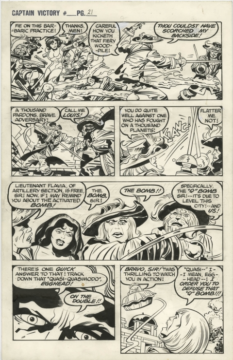 Captain Victory And The Galactic Rangers Special issue 1 page 21 by Jack Kirby and Mike Thibodeaux.  Source.