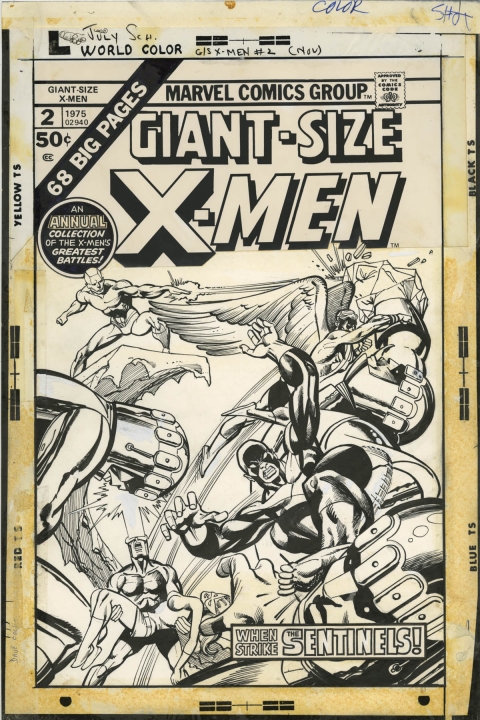 Giant-Size X-Men issue 2 cover by Gil Kane and Klaus Janson.  Source.