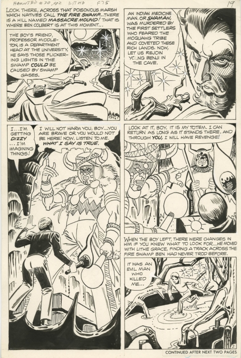 Haunted issue 30 page 2 by Steve Ditko.  Source.