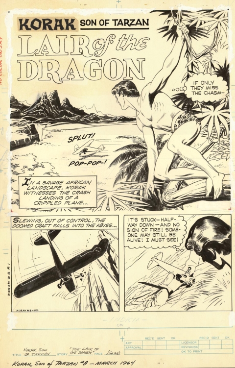 Korak Son Of Tarzan issue 8 page 1 by Russ Manning.  Source.