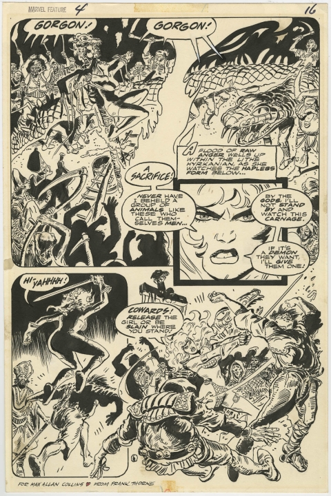 Marvel Feature issue 4 page 16 by Frank Thorne.  Source.