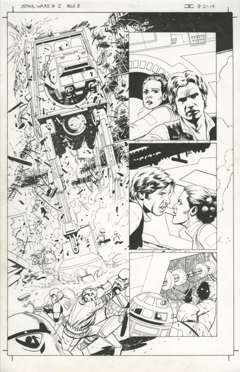 Star Wars issue 2 page 8 by John Cassaday.  Source.