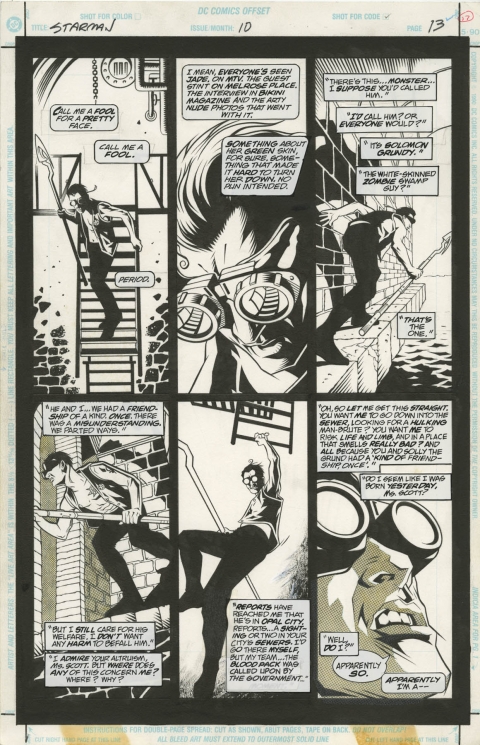 Starman issue 10 page 13 by Tony Harris and Wade Von Grawbadger.  Source.