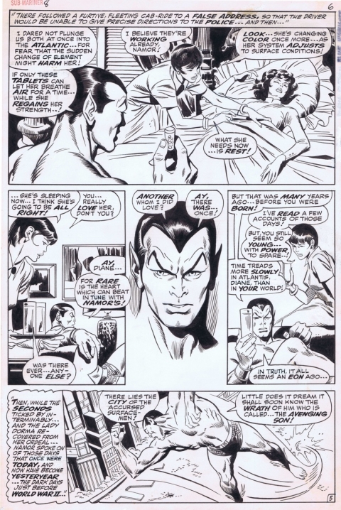 Sub-Mariner issue 8 page 6 by John Buscema and Dan Adkins. Source.