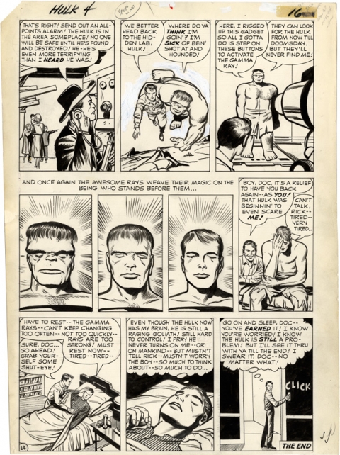 Incredible Hulk issue 4 page 16 by Jack Kirby and Dick Ayers. Source.